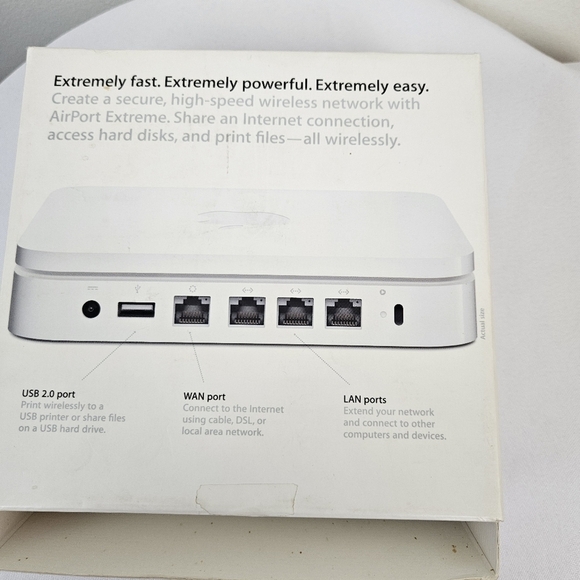 Apple AirPort Extreme MA073LL/A A1143 802.11n Wi-Fi Wireless Base Station - Picture 5 of 7